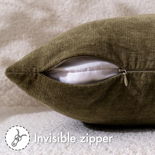 MIULEE Coffee Chenille Couch Throw Pillow Covers - Image 3