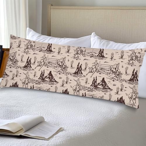 Cowboy Body Pillow Cover 20x54 Long Pillow Case Protector by Unknown