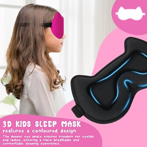 Kids Sleep Mask Eye Mask: 3D Contoured Cup Sleeping Masks Pressure-Free - Image 5