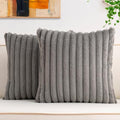 Pack of 2 Faux Fur Christmas Throw Pillow Covers 16x16 Inch, Dark Grey by Unknown