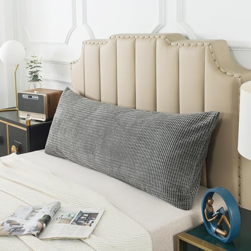 Pack of 1 Corduroy Soft Soild Body Pillow Covers Set Sofa Bedroom - Image 2