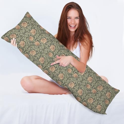 William Morris 20x54 Body Pillow Cover, Floral Room Decor, Botanical Decor - Image 3