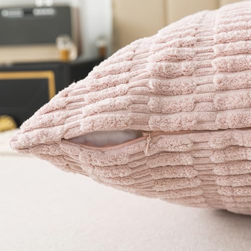 Pack of 1 Corduroy Soft Soild Body Pillow Covers Set Sofa Bedroom - Image 3