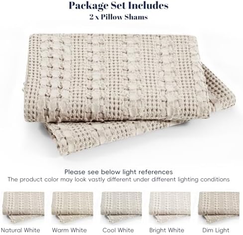 PHF Cotton Waffle Weave Euro Sham Covers 26" x 26", No Insert - Image 6