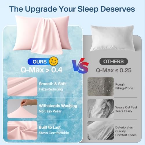 Luxury Cooling Pillowcases Queen Size 2 Pack, Q-Max>0.4 Cool Touch - Image 5