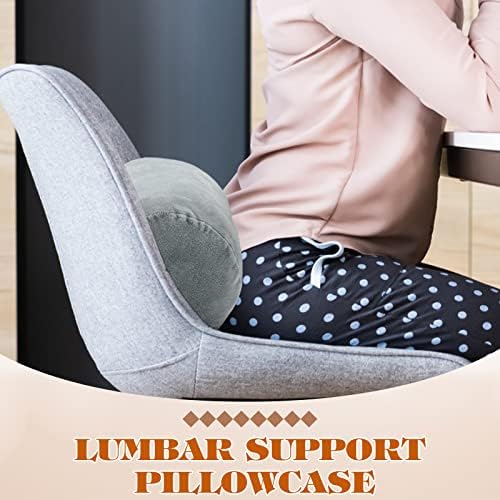 Newwiee 2 Pcs Neck Roll Pillow Case, 14 X 7 Inch Short Plush Gray - Image 5