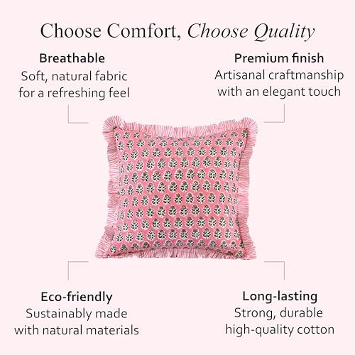 CPC Poppy Pink Ruffle Throw Pillow Covers - Image 2