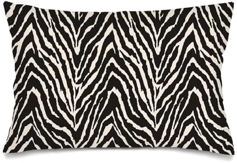 Black and White Zebra Print Throw Pillow Cases Queen Size Set of 2, Bed Pillows by Unknown