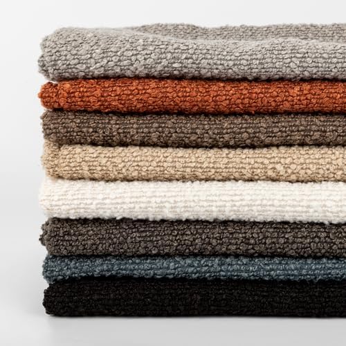 JoraLion 14x36 inch Boucle Lumbar Pillow Cover, Light Gray Woven Texture - Image 2