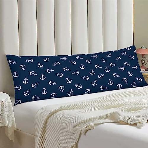 Anchor Body Pillow Cover, Retro Nautical Anchor, Home Gifts 20"x54" - Image 2
