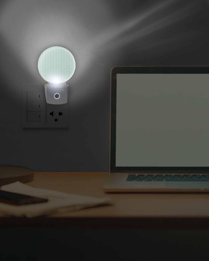 Night Lights Auto Sensor Teal Green Pinstripes Night Light Woven Denim Striped - Image 7