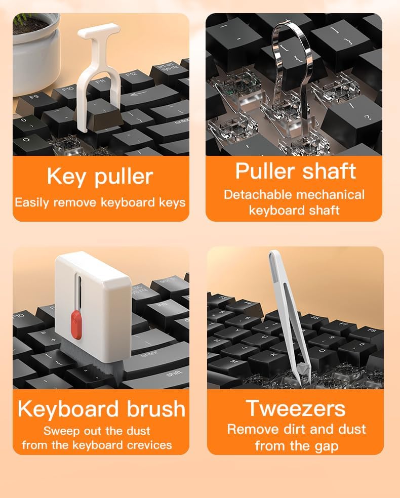 32-in-1 Multi-Functional Cleaning Kit for Electronics inlcuding Headphones,Mobile Phones,Computer,Monitor,Lens and etc, Compact and Portable Design, White