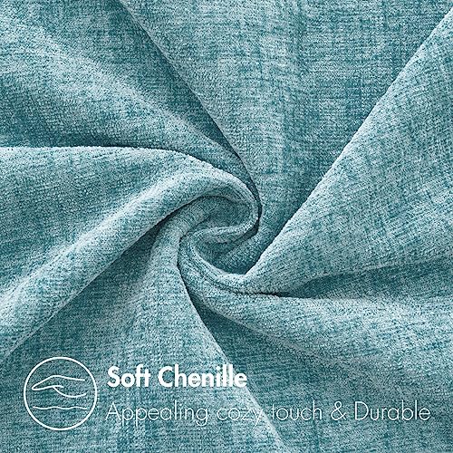 MIULEE Soft Chenille Throw Pillow Covers Smoke Blue 16x16 Inch Pack of 2 - Image 2