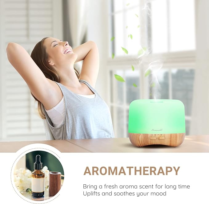 Homeweeks 300ml Essential Oil Diffuser, Quiet Aromatherapy Mist Diffusers - Image 4