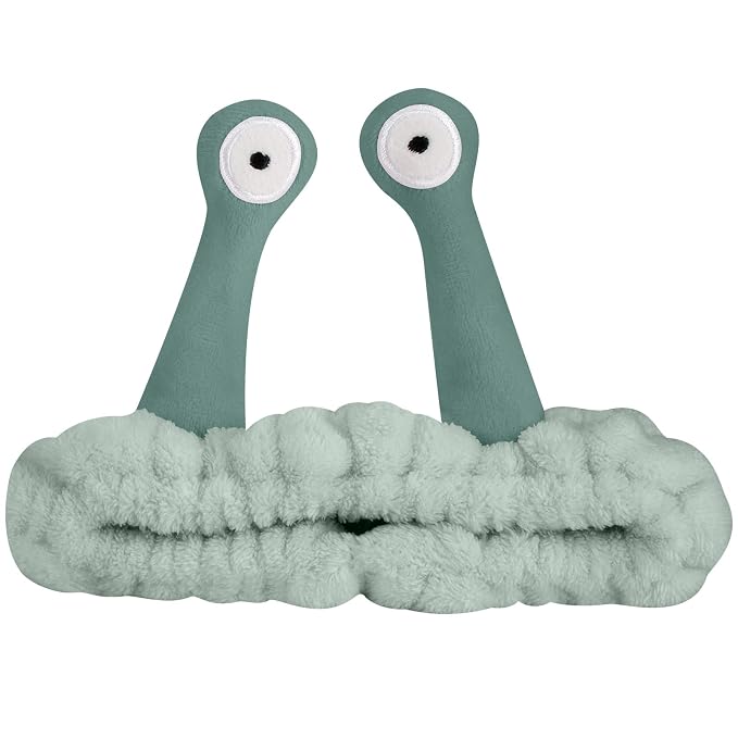 Jowmoy Cute Dark green Snail Headband, Wash Face by Jowmoy