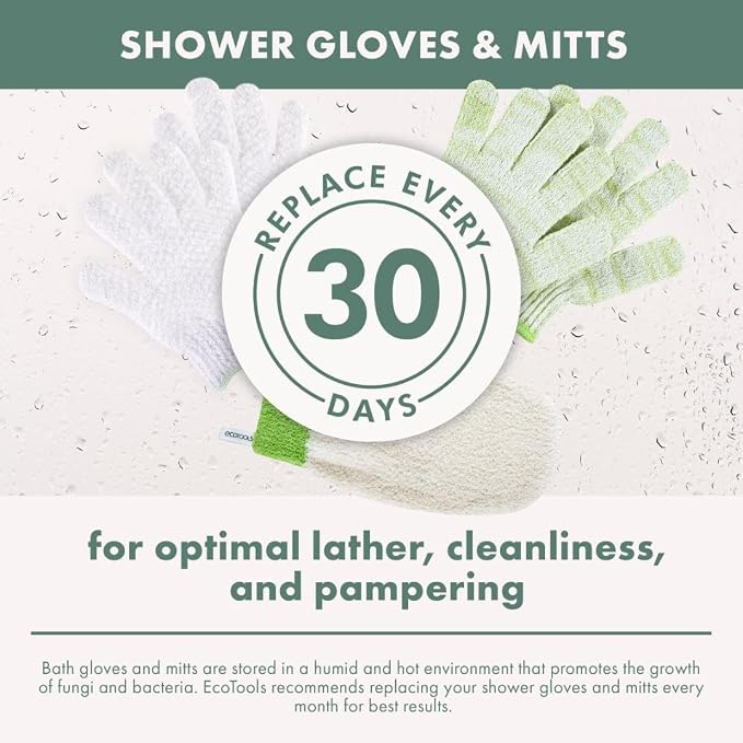 EcoTools Bath + Shower Gloves 6 Pack, Exfoliating Gloves Remove Dead Skin & - Image 8