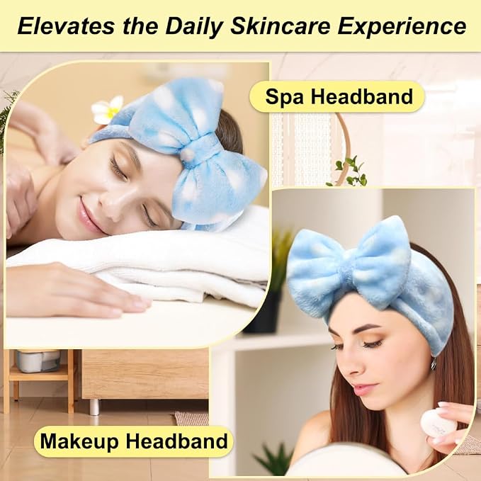 Shintop Sweet Super Soft Caroset Polka Dots Wash Cosmetic Headband Hairlace - Image 5