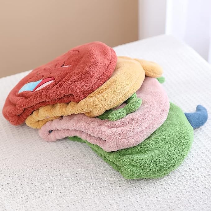 Hair Drying Towel for Kids Girls, Cute Cartoon Absorbent Quick Drying Bath Wrap - Image 3