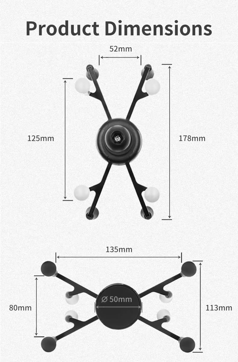 Strg Car Tablet Mount with Suction Cup Mount Base for 6" Tablets, Car Tablet Holder for Car Truck Vehicle Windshields Window and More Smooth Surface