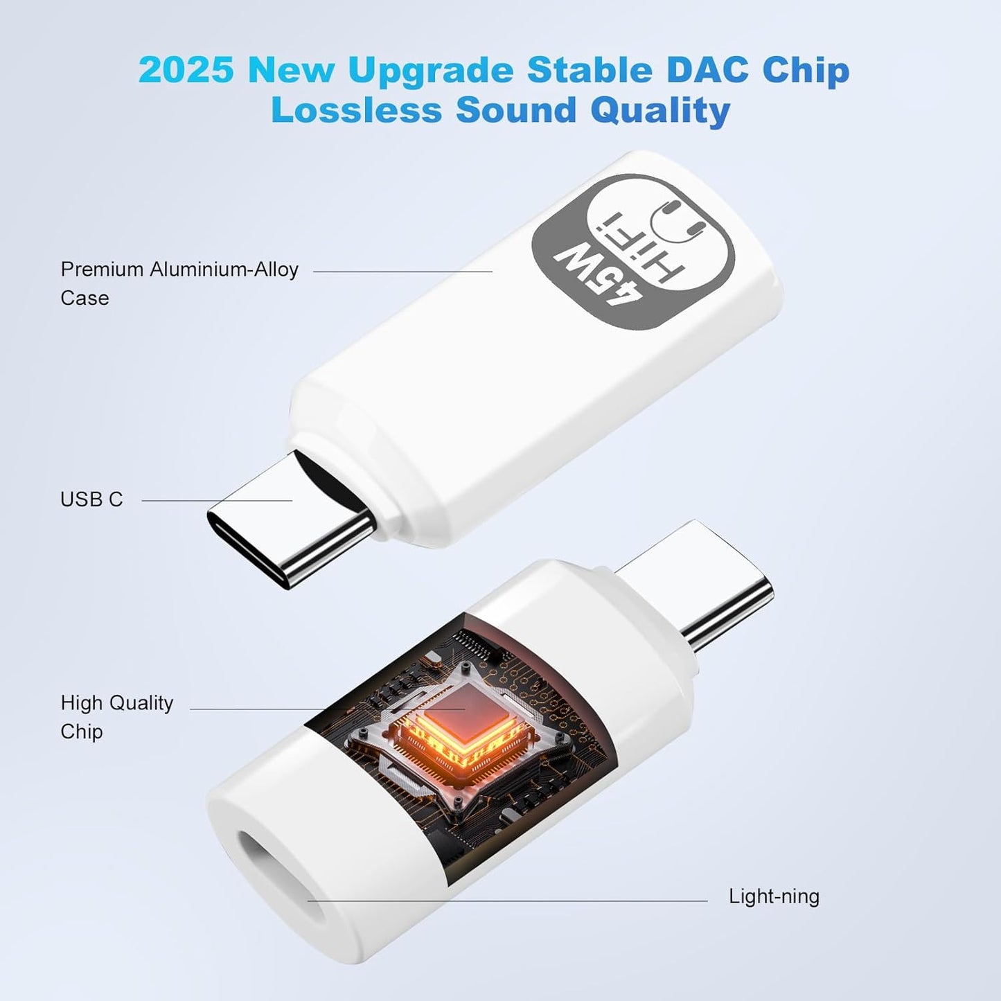 USB C to Lightning Headphone Audio Adapter, 3-in-1 Type C Male to Female Lightning Earphone Converter with Charge/Data Transfer,Compatible with iPhone 16/15 Plus/Pro/Max, iPad Pro/Air 6/5/4