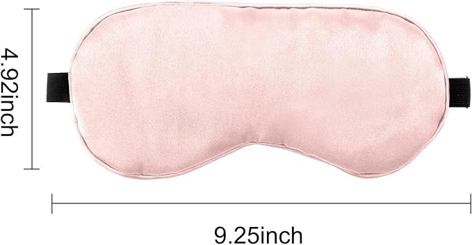 2 PCS Black Pink Satin Sleep Masks, Adjustable Silk Eye Mask - Image 4