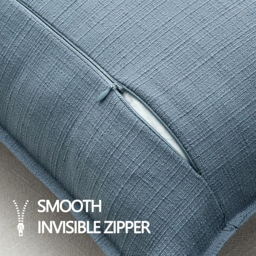 MIULEE Thick Textured Decorative Throw Pillow Covers 18x18 Inch Blue - Image 7