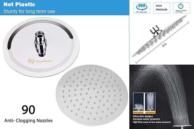 NearMoon Shower Head and 15 Stage Shower Filter Combo, High Pressure Filtered - Image 2