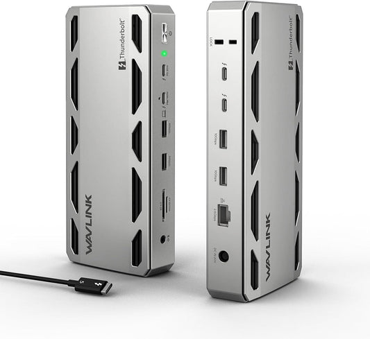 WAVLINK Thunderbolt 5 Docking Station, 12-in-1 Thunderbolt 5 Dock with 120Gbps Max Transfer, 140W PD, 2.5G Ethernet Port, 4X USB-A 3.2 Gen 2, SD 4.0, 8K Display for Thunderbolt 5/4 Laptops