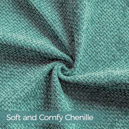 a moment Teal Chenille Throw Pillow Covers 16x16 Inch Pack of 2 Modern - Image 3