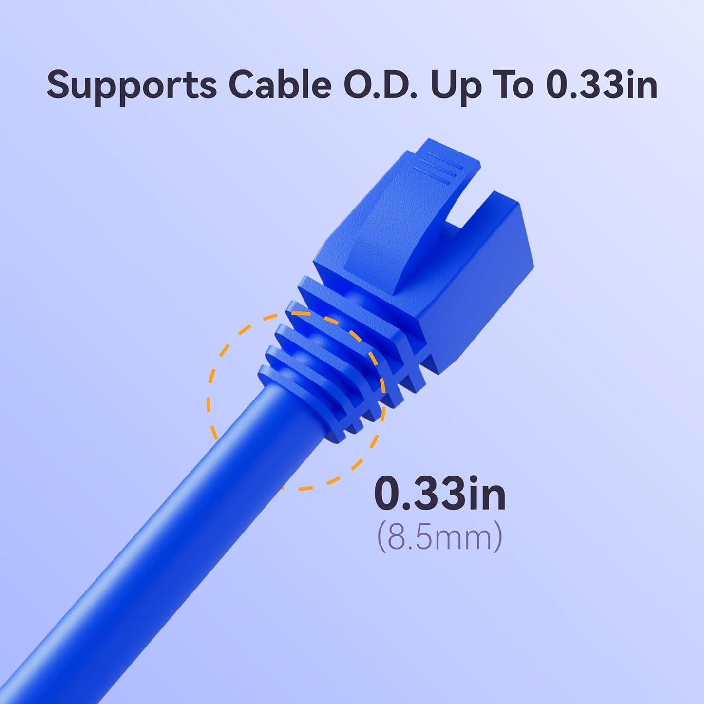 CableGeeker 100-Pack Cat7 / Cat8 RJ45 Strain Relief Boots, RJ45 Boot, Cat 6 Boot, Cat6 Ethernet Boots, Suitable for 8.5mm(0.33in) Ethernet Cables (Square-Press Black)