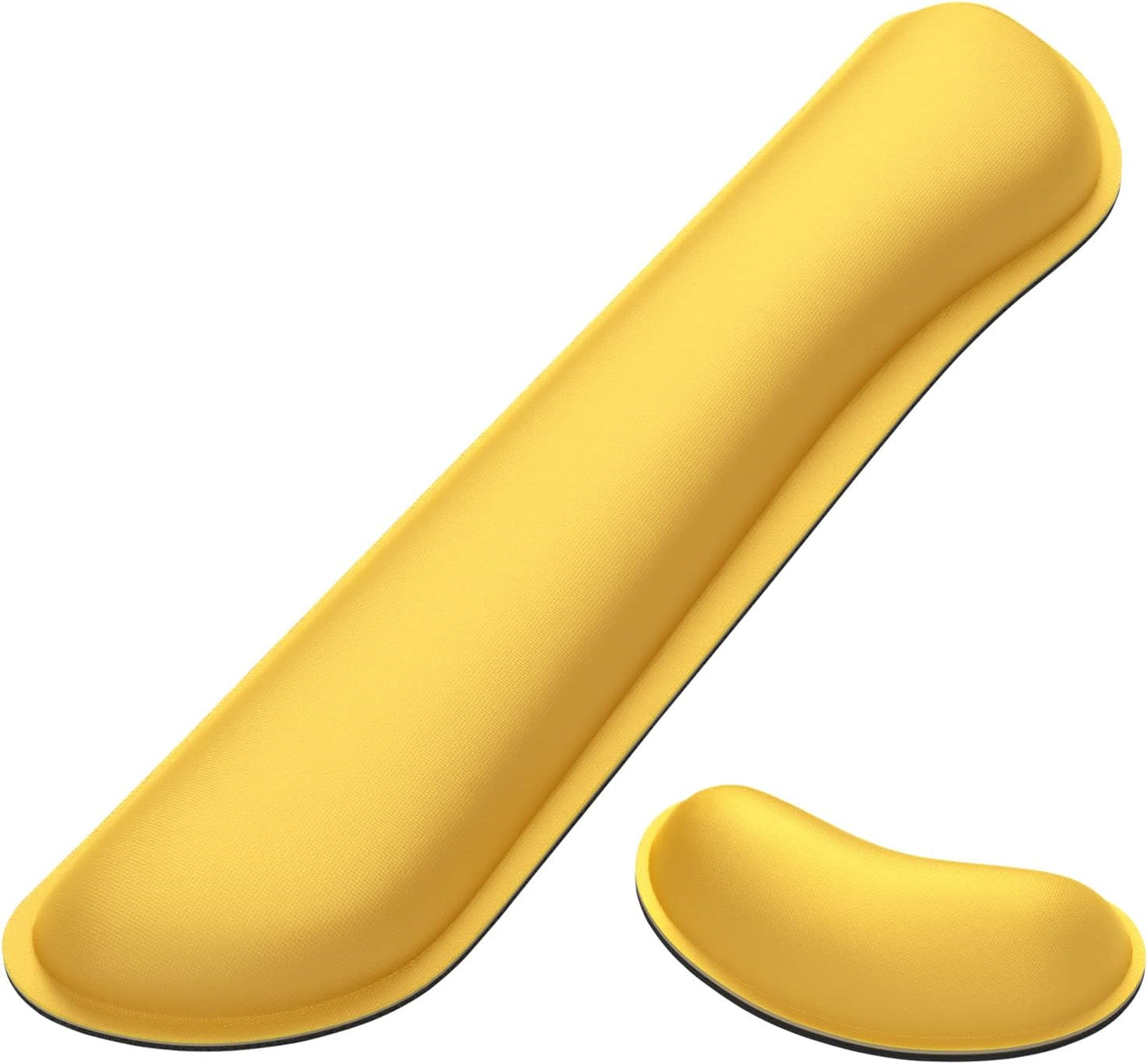 Dapesuom Enlarge Keyboard Wrist Rest, Memory Foam Wrist Cushion for Desk Mats Support, Cute Typing Pain Relief Keyboard Mouse Pad Rests Set with Non-Slip Base for Gaming Laptop Office, Apricot Yellow