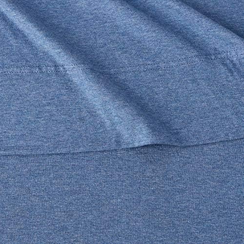Amazon Basics Cotton Jersey 4-Piece Bed Sheet Set, Chambray Blue - Image 5
