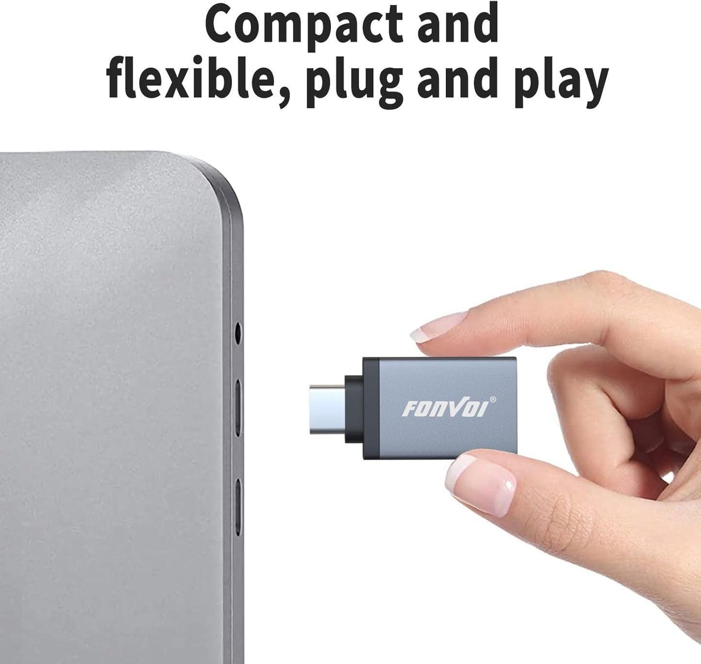 USB C to USB Adapter[4-Park], USB Type C Male to USB 3.0 Female OTG Adapter Compatible with MacBook Pro,Chromebook,Pixelbook,Microsoft,Samsung Galaxy S8 9 10 20 21 S22 Ultra Plus Note (Grey)