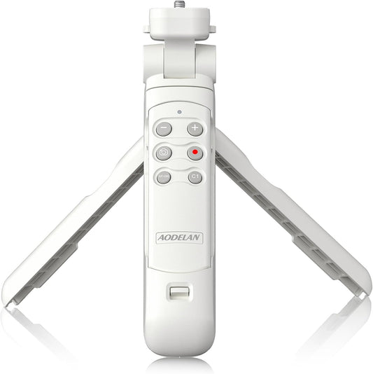 AODELAN Wireless Shooting Grip Tripod with Remote Control for Vlogging, for Sony ZV-E10,ZV-1,ZV-1 II, ZV-1F, a6100, a6400, a6600, a7 III, a7R III, a7R IV, a9, a9 II, Replace Sony GP-VPT2BT（White