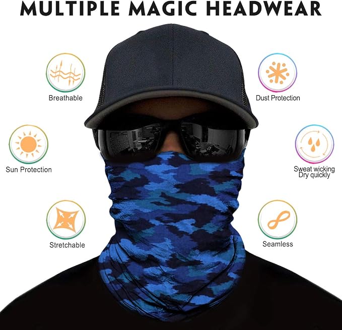 Venswell Neck Gaiter Face Mask Men Women, Seamless Bandana Rave Face Cover - Image 2
