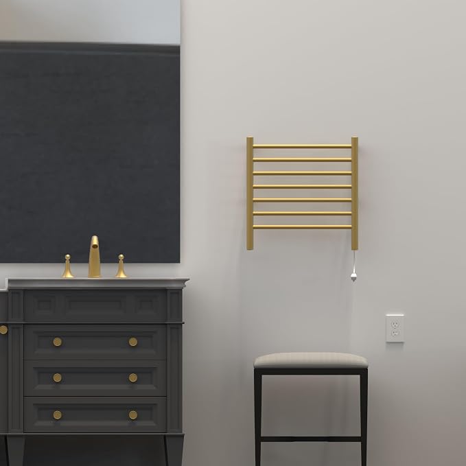 Amba RWHS-SSB Radiant Small Hardwired Plug-in Combo 7 Bar Towel Warmer in Satin - Image 3