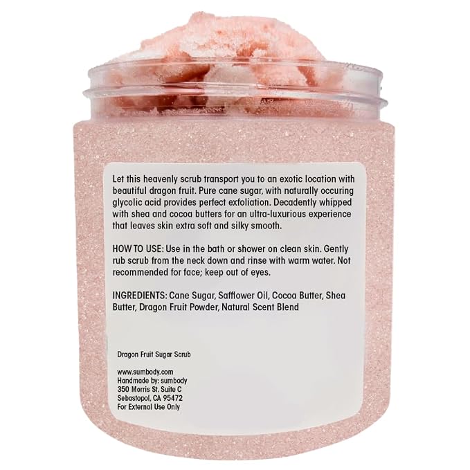 Sumbody USA Dragon Fruit Shea Sugar Body Scrub Moisturizing Exfoliating Body - Image 2