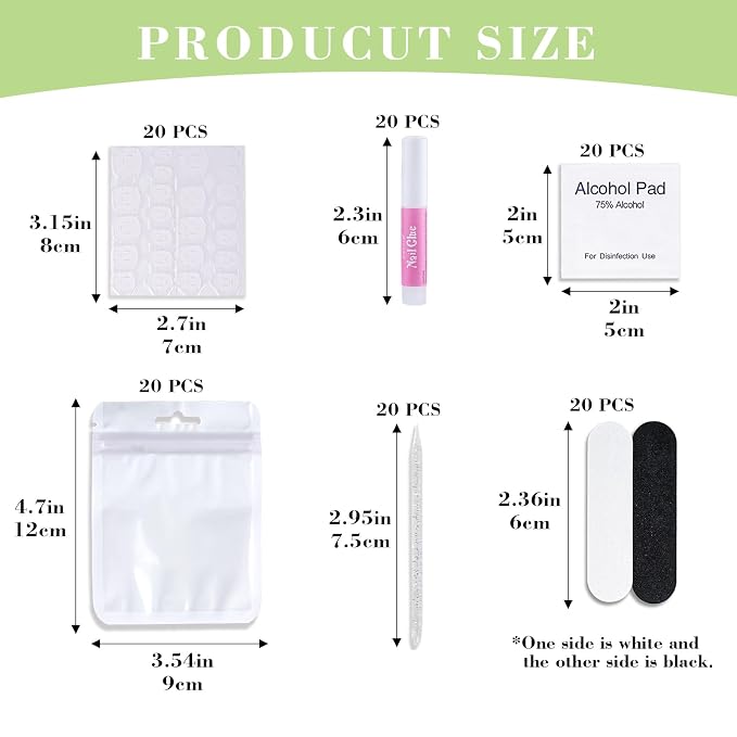 Press On Nail Tool Kit with Everything, Bebbtiy Nail Prep Tool Disposable - Image 4