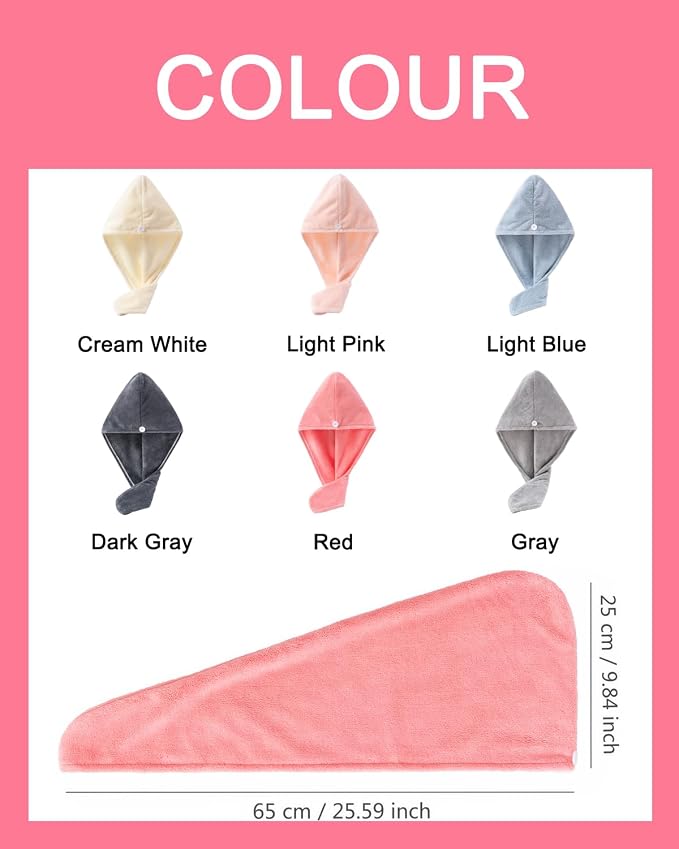 Lumimi Hair Towel Wrap 4 Pack for Women - Image 7