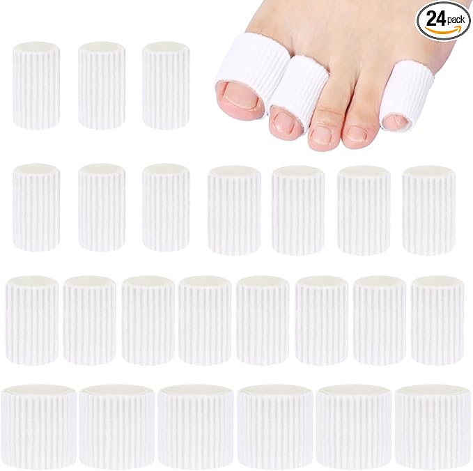 Blulu 24 Pieces Toe Tubes 0.98 Inches Cushion Tube Corn Pads by Blulu