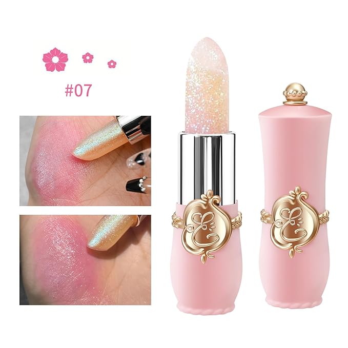 BestLand 3 Pcs/Set Flower Jelly Lipstick Set Temperature Change Moisturizer - Image 2