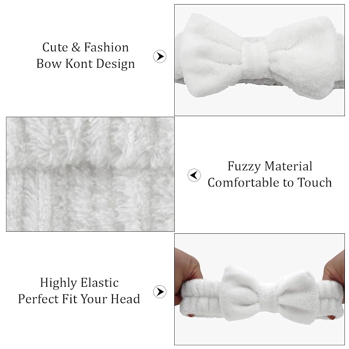 8 Pack SKincare Headband for Washing Face, Spa Headbands for Women Girls Cute - Image 5