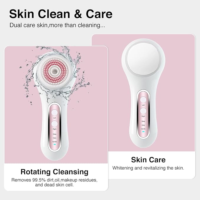 UMICKOO Electric Facial Cleansing Brush, 2-Way Rotating Face Scrubber - Image 5