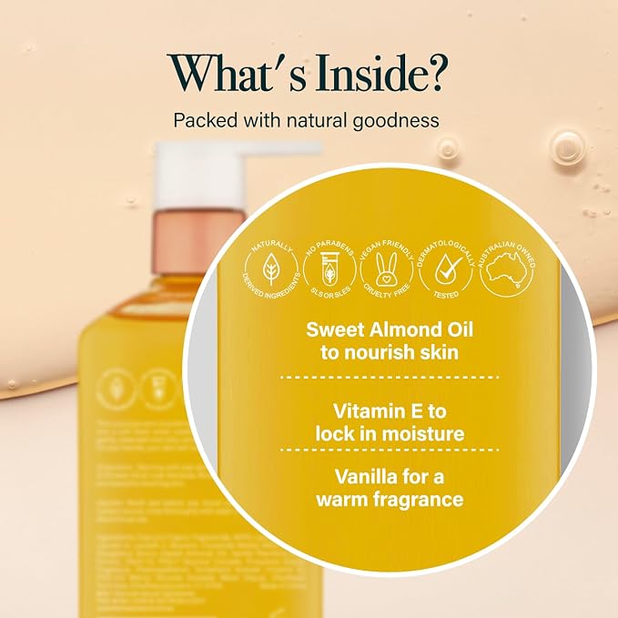 Shower Oil for Women with Sweet Almond and Vanilla, Luxe Oil Body Wash That - Image 5
