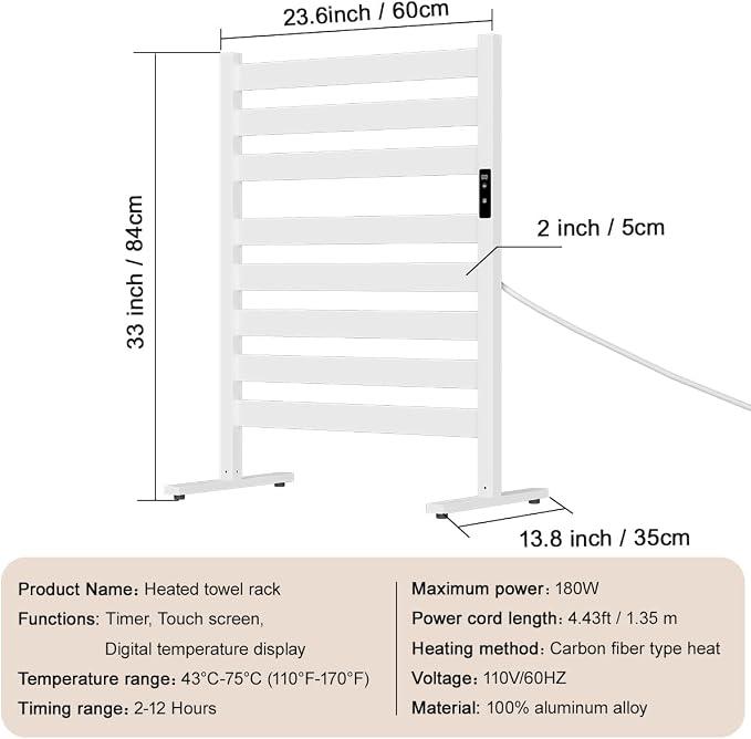 Towel Warmers for Bathroom, Heated Towel Racks for Bathroom, - Image 10