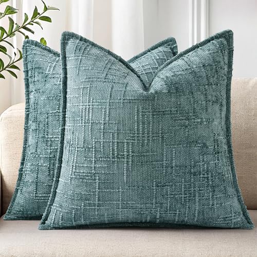 decorUhome Chenille Decorative Throw Pillow Covers 22x22 Set of 2 by decorUhome