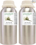 2 Bottles - 16 fl oz Tea Tree Essential Oil, Aluminum Bottle - GreenHealth by Greenals