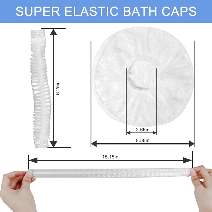 1000 PCS Upgrade Disposable Shower Caps. Ceizioes Waterproof Hair Bath Caps. - Image 5