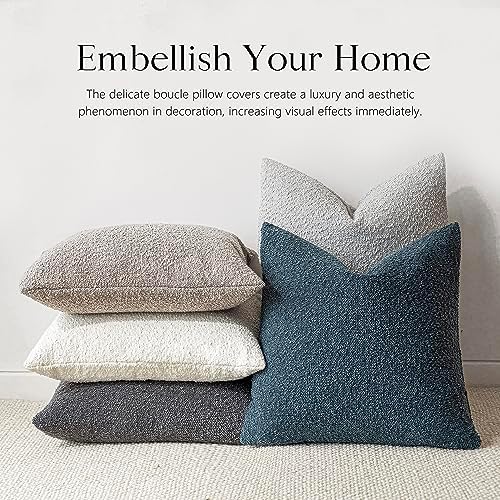Foindtower Decorative Textured Boucle Throw Pillow Covers 16x16 Inch - Image 6