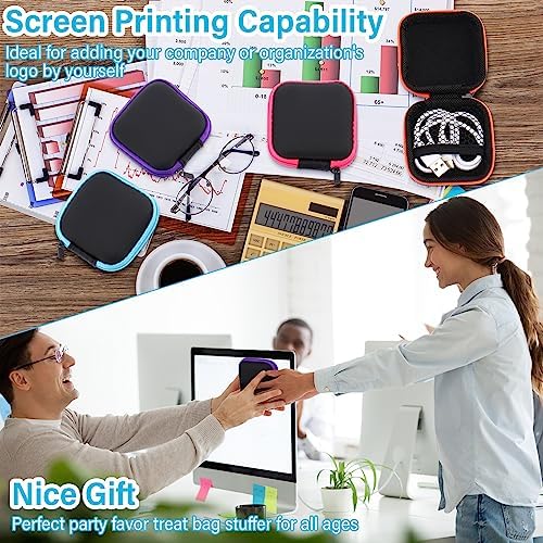 Sweetude 30 Sets Earbuds Case Pouch Square EVA Holder - Image 5